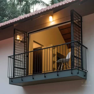 Góc ban công nhỏ góp phần làm điểm nhấn cho căn nhà thêm xinh