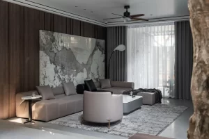 Đắm mình trong sự sang trọng và tinh tế trong phòng khách của Elegance Enclave House.